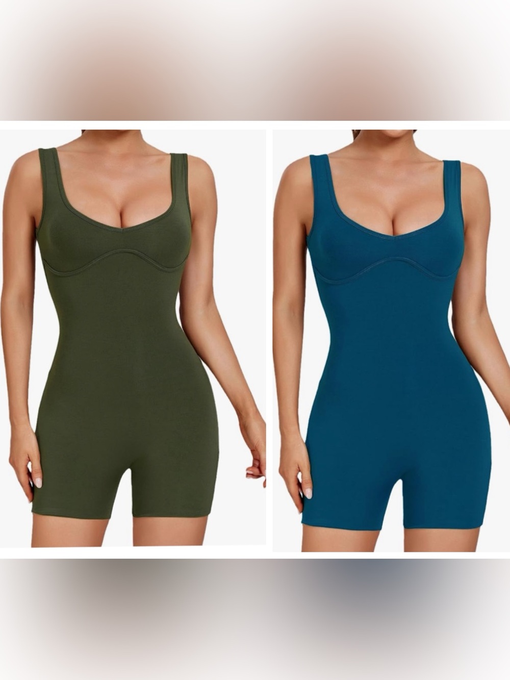 Set of 2! Amazon Sweetheart Neckline Sleeveless Rompers- Medium